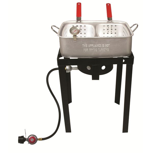 Cajun Injector Tall Double Basket Gas Fish Fryer